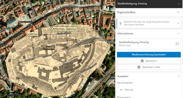 Medienlayer in ArcGIS Online als Element speichern