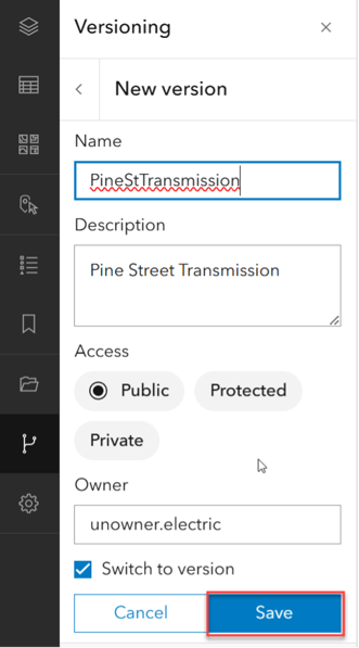Version wird Name und Beschriftung gegeben