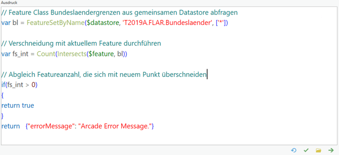 Beispiel einer Arcade Syntax