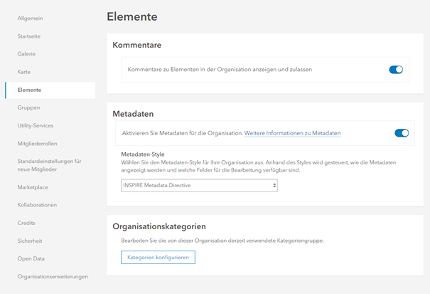 Organisationskategorien