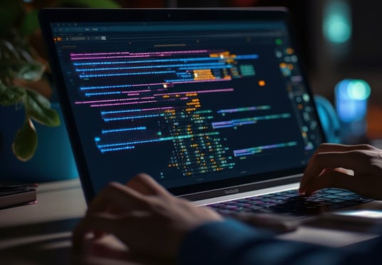 Developer arbeitet an Code