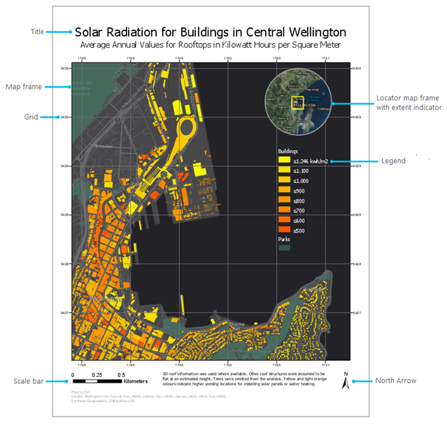 Gestaltungsmöglichkeiten zur Visualisierung von Karten mit ArcGIS Layouts