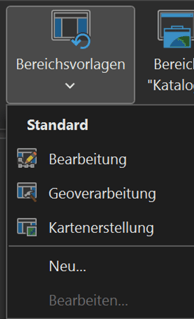 Bereichsvorlagen in ArcGIS Pro (unter der Registerkarte "Ansicht")