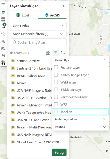 gehostete ArcGIS-Tabellen direkt in Excel filtern
