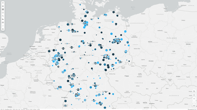Auch eine Vollbild-Ansicht der Karte ist mit Excel Web möglich. 