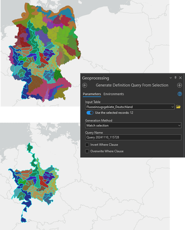 Definitionsabfrage aus Selektion erstellen in ArcGIS Pro 3.4