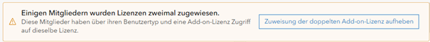 Hinweisbanner bei Überlizenzierung