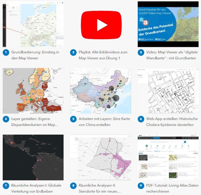 Aufbauend zu den ersten Schritten: Lernpfad zum Einarbeiten in den Map Viewer.