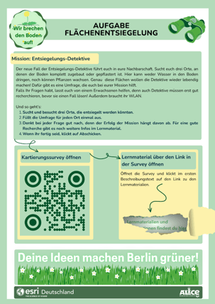 Titelblatt des Unterrichtsmaterials zum Thema Flächenentsiegelung