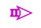 Kleines violettes Symbol auf weißem Hintergrund, das ein Straßensperrungs‑ oder Umleitungsschild darstellt, mit einer nach rechts gerichteten Pfeilform und abstrahierten Schrankenlinien.
