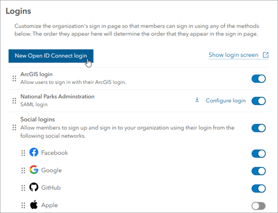 Neue OpenID Connect Anmeldung einrichten