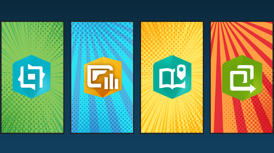 Logos der viert App-Builder von Esri