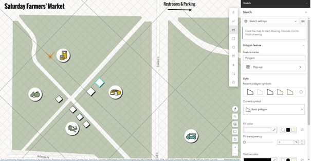 Skizzenfunktion in Map Viewer