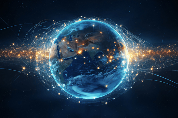 Globus mit vernetzten Punkten