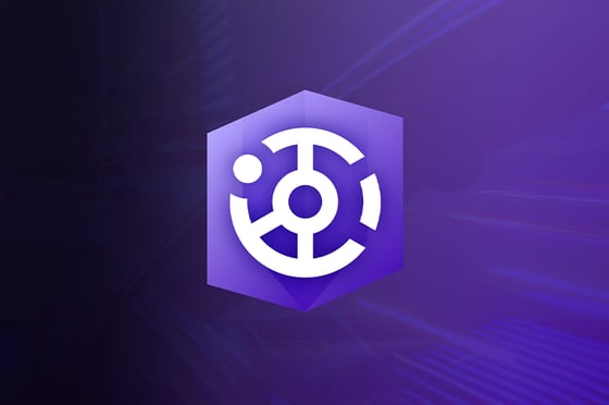 Logo von ArcGIS Hub Basic vor einem lila Hintergrund