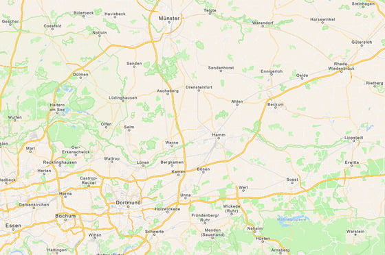 Kartenausschnitt zeigt das Gebiet um Dortmund in der Open Basemap (Navigation)