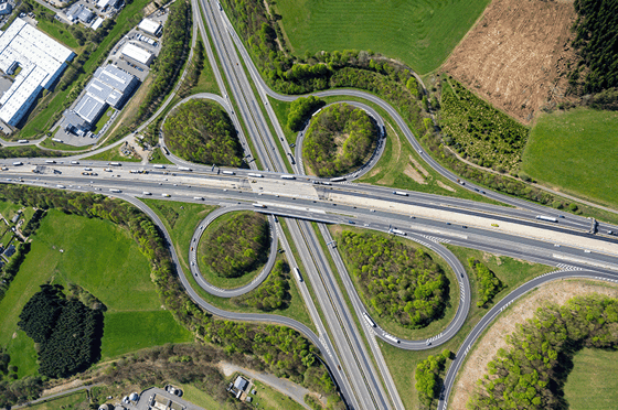 Autobahnkreuz bei Olpe in Deutschland