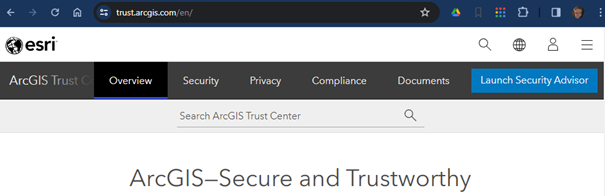 Webseite trust.arcgis.com