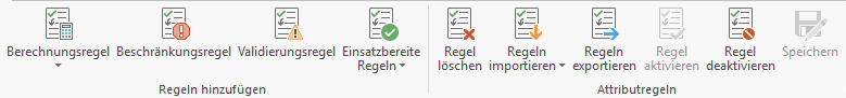 Übersicht der Einstellungen zur Konfiguration von Attributregeln in ArcGIS