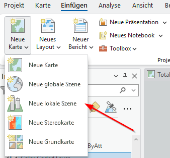 Neue lokale Szene auswählen