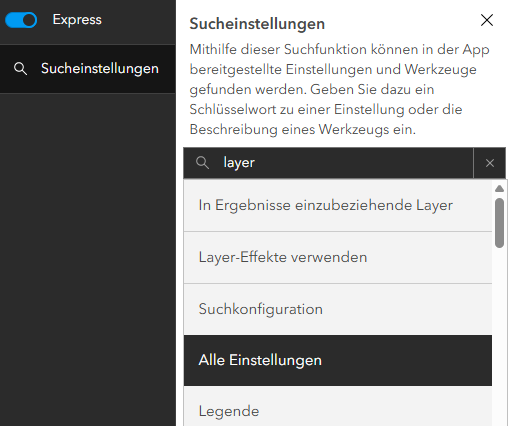 Sucheinstellungen