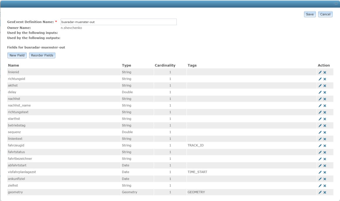 Neu angeordnete Felder der Output-Definition