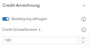 Credit Schwellenwert in ArcGIS Online