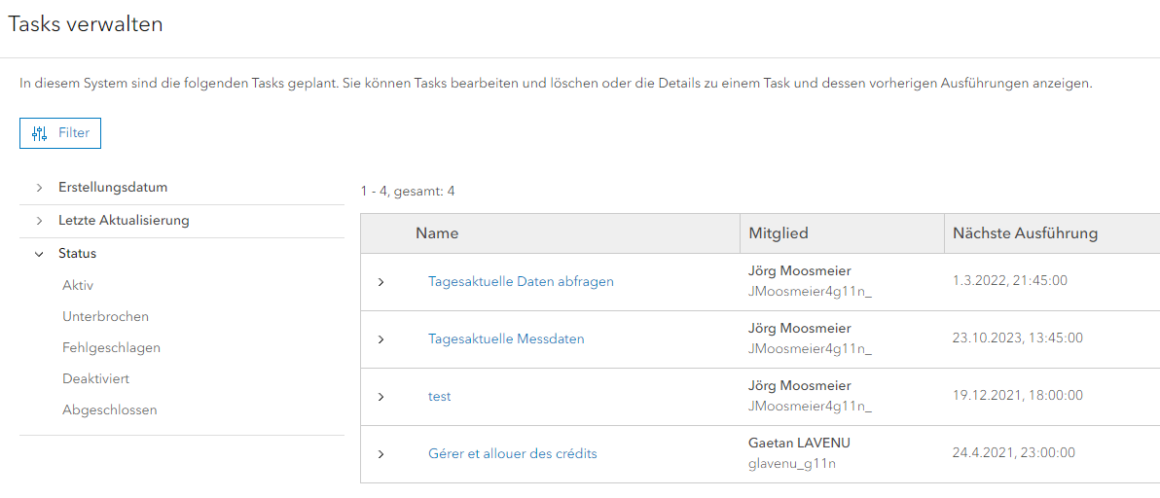 Taskverwaltung für ArcGIS Notebooks