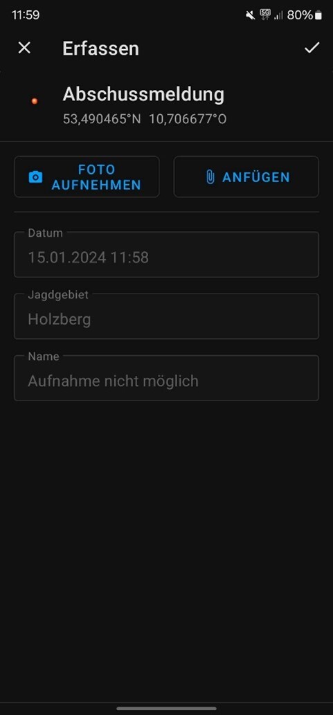 Datenaufnahme wird verhindert