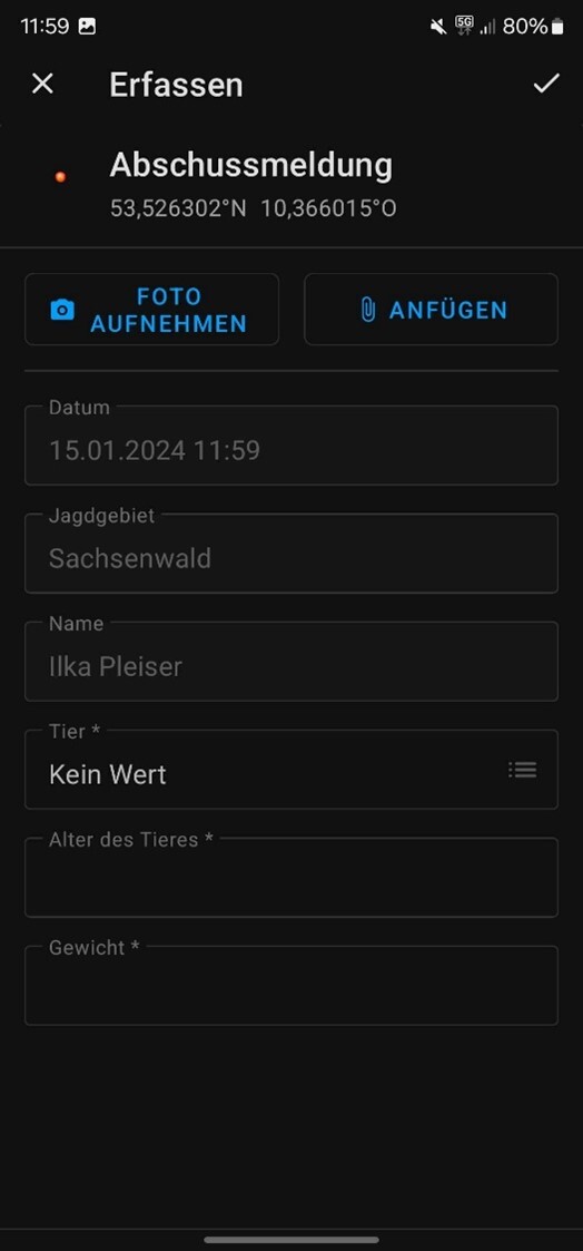 Formularfelder können ausgefüllt werden