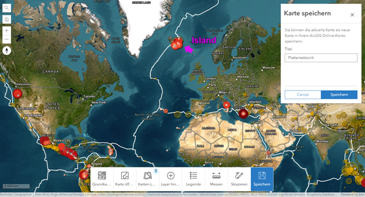Freigabe einer Karte in der Atlas App