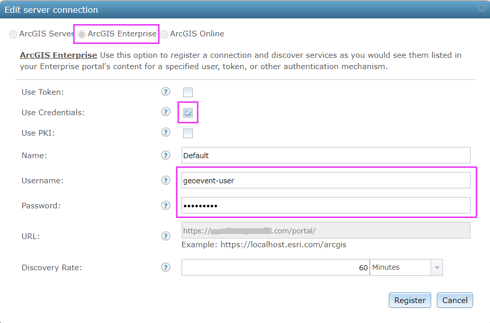 Verbindung zu ArcGIS Enterprise