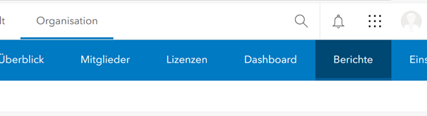 Screenshot von der Erklärung, wie man Administratorberichte in ArcGIS findet.