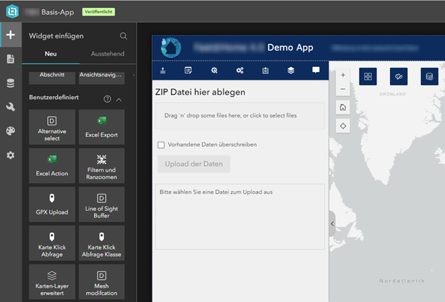 Abbildung 1: Selbst entwickelte Widgets stehen zur Auswahl im Backend des Experience Builders