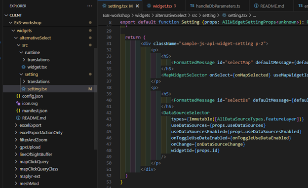 Abbildung 3: Ein funktionales Custom Widget in VS Code. Verwendung von JSX zur Definition der Oberfläche.