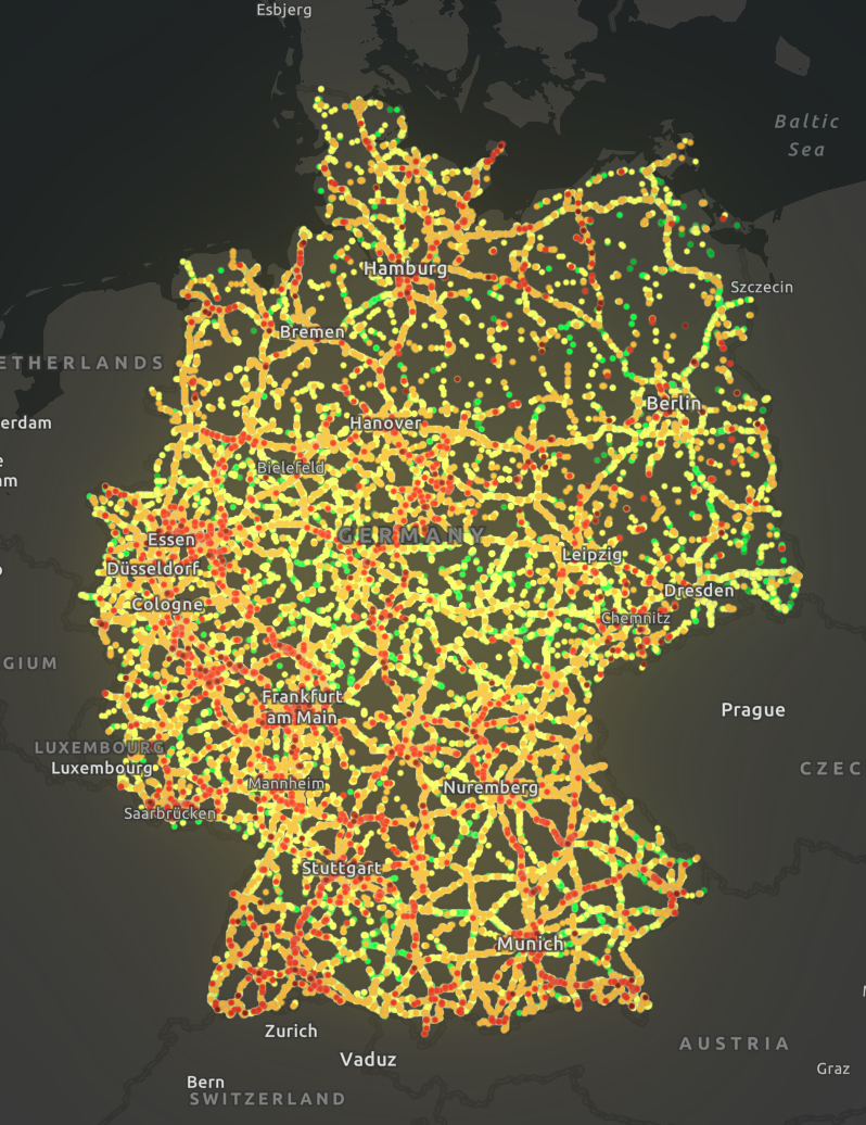 Visualisierung der Brückenstatistik Deutschland zeigt die Zustände der Bundesfernstraßen