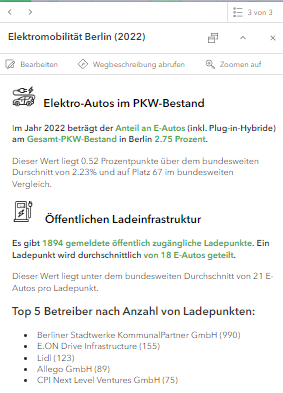 Demo App mit Pop-up zur Elektromobilität