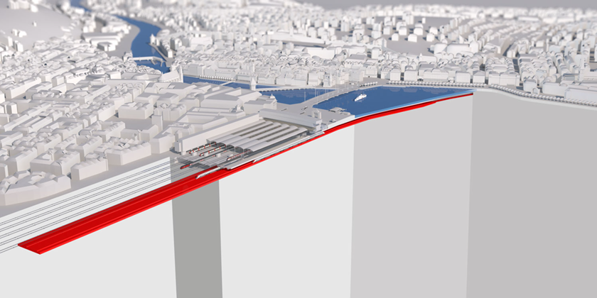 Visualisierung Durchgangsbahnhof Luzern (Quelle: Kanton Luzern) 