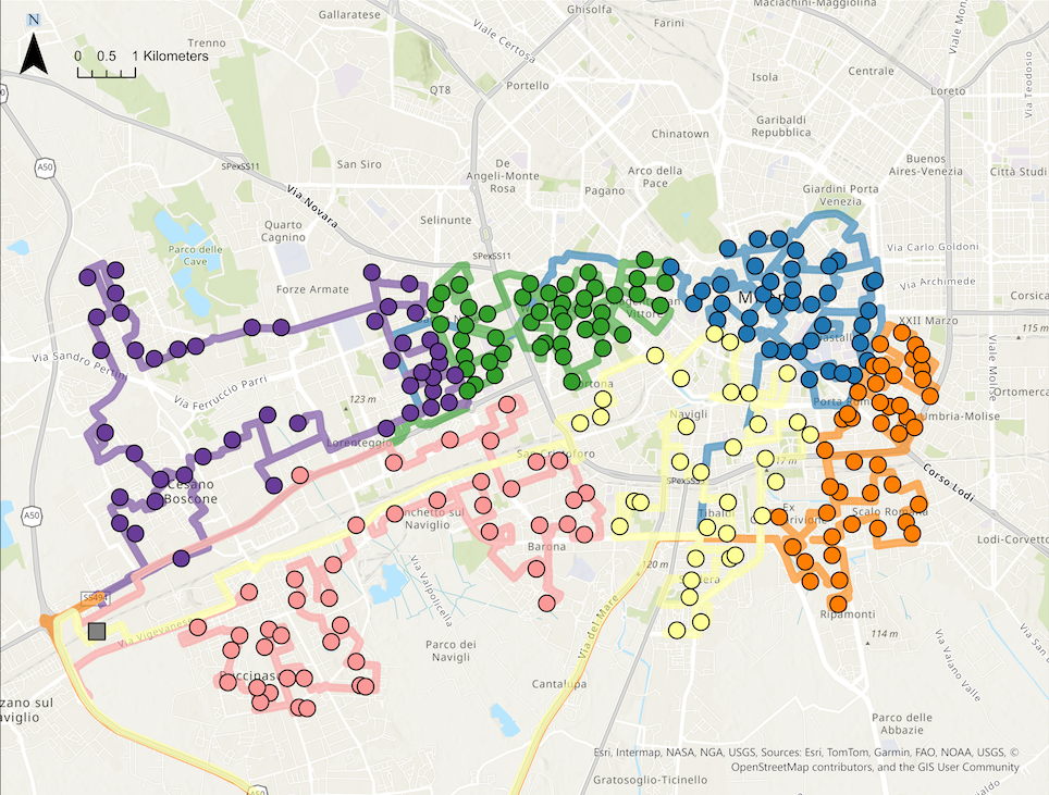 Last Mile Delivery Solver als Erweiterung des ArcGIS Routing Services.