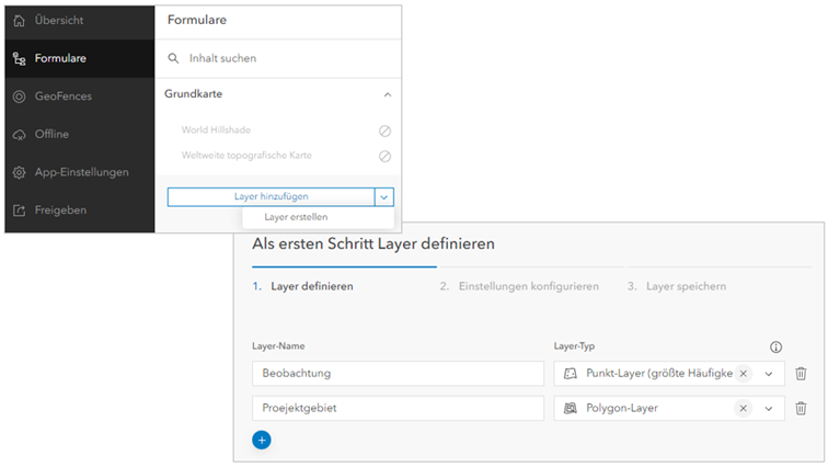 Neuen Layer innerhalb der Karte erstellen
