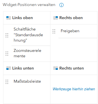 Widget-Positionen verwalten