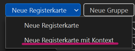 Neue Registerkarte mit Kontext (unter Optionen--> Menüband anpassen) 