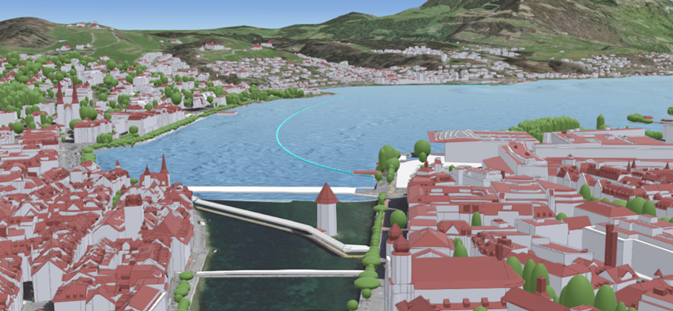 Navigation für Schiffe im 3D-Modell (Quelle: Kanton Luzern) 