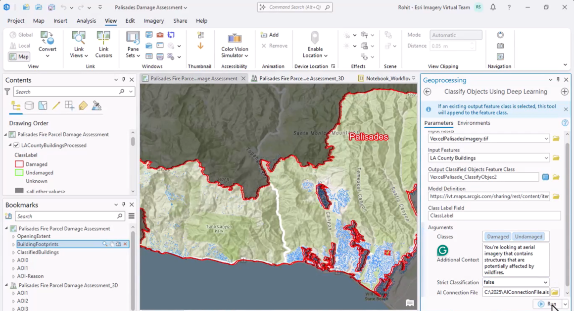 Classify Objects Using Deep Learning tool to classify the buildings
