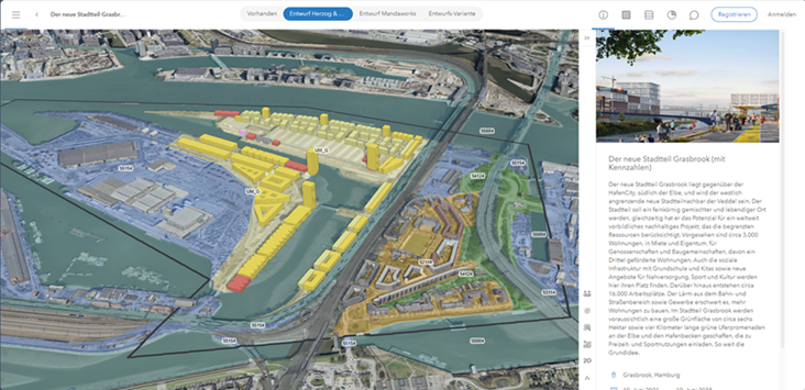3D-Visualisierung eines Stadtteils
