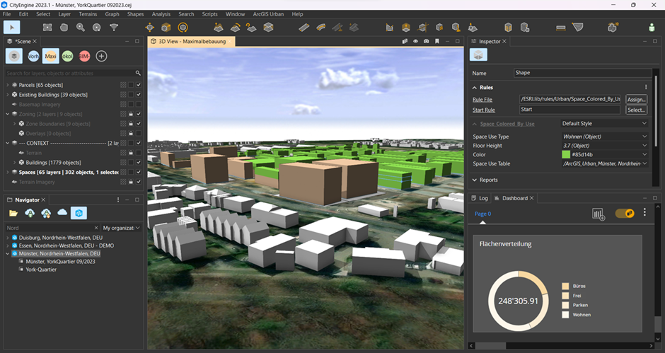 Oberfläche von ArcGIS CityEngine
