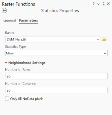 Raster-Einstellung
