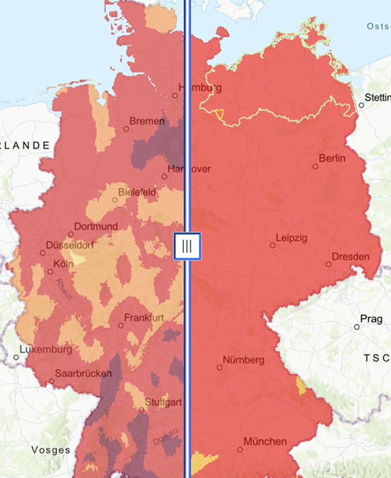 Überlagerung der Waldbrandgefährdung