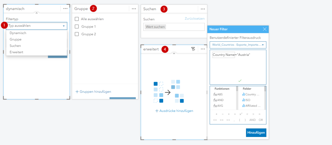 Filter-Widget in ArcGIS Insights