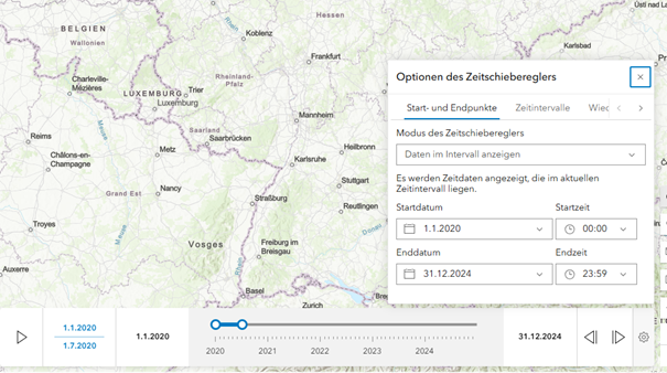 Zeitliche Sichtbarkeit der Layer in ArcGIS Online festlegen